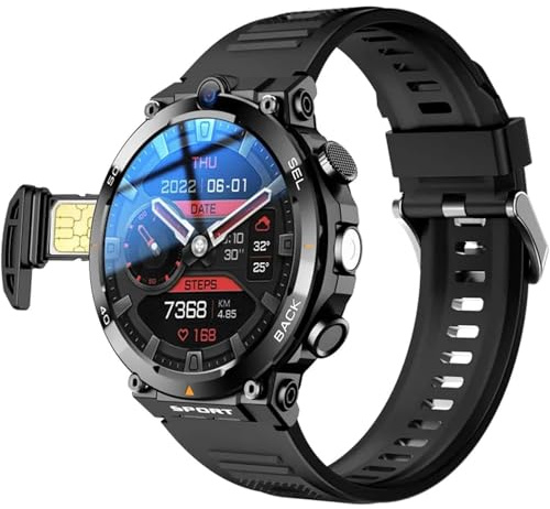 Montre Intelligente Pour Répondre/passer Un Appel, Montre Intelligente Avec Carte SIM 4G, Écran Rond De 1,39, Fonction NFC Double Caméra HD, Positionnement En Temps Réel WIFI + LBS + GPS Intégré, Bat