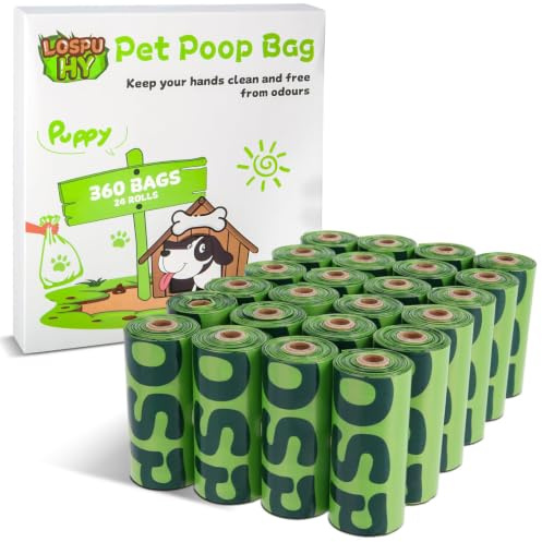 360 pcs Dog Poop Bags Rolls, Dog Waste Bags, Extra Thick Strong Leak Proof Poop Bags for Dogs Doggy | Lavender Scented