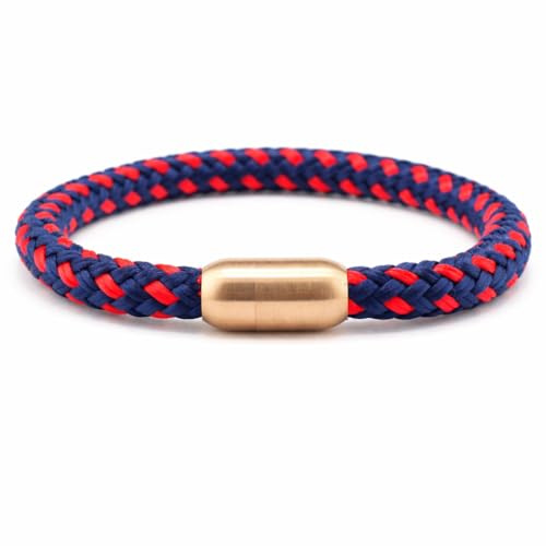 GIPFELWELLE Handgemachtes Segeltau Armband 6 mm, Magnetverschluss, Paracord Makramee Armkette