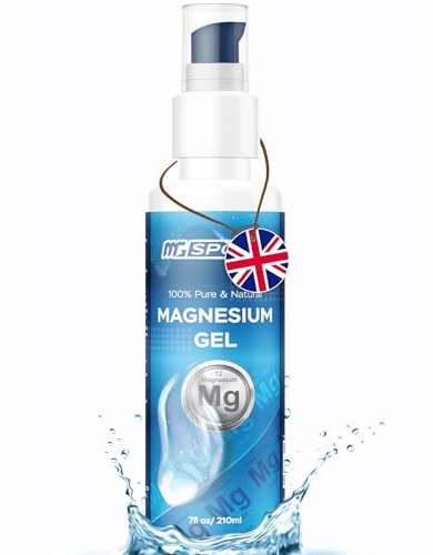 Magnesium Gel High Absorption for Leg Cramps - Muscle Recovery Gel from The Dead Sea for Sore Muscles - Less Itch & Less Sting Than Magnesium Oil (One Bottle 200CC - 400 rubs)