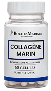 Roches Marines - Complément alimentaire Collagène marin - Confort articulaire - Beauté de la peau - 60 gélules - Développé en France