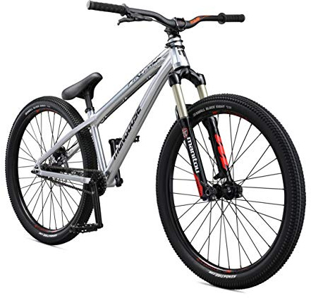 Mongoose Fireball Dirt Jump Mountain Bike, 26-Inch Wheels, Mechanical Disc Brakes, Chrome