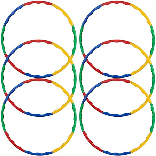 Bramble - 6 Adjustable Colourful Snap Together Hula Hoops - Assorted Colours - Perfect for Dance, Fitness, Gymnastics, Schools