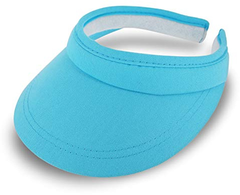 fiebig Visor | Skuggdispenser för ansiktet | Clipvisor i en storlek | i många färger av 100 % bomull | Sommarkeps med frottéband foder | solskydd paraplykeps, Turkos, one size