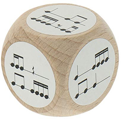 noten-spiel.de Rhythmuswürfel mit Sechzehntelnoten, Achtelnoten und Viertelnoten - schönes Geschenk für Musiker