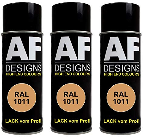 Alex Flittner Designs Spraydose RAL1011 BRAUNBEIGE seidenmatt, seidenmatt | 3er Pack RAL Spraydosen a 400 ml pro Dose