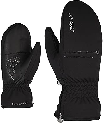 Ziener Damen KYLEENA Ski-Fäustling/Wintersport | wasserdicht, sehr warm, Soft-Shell, Black, 8,5
