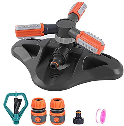 WWYL Rasensprenger, 360° Garten Sprinkler Mit 3 Arm Rotation Rasensprenger, Mit 2 Verschiedenen Düsenmodi Verstellbarer Sprinklerkopf,Bewässerung Gartensprenger Für Rasen