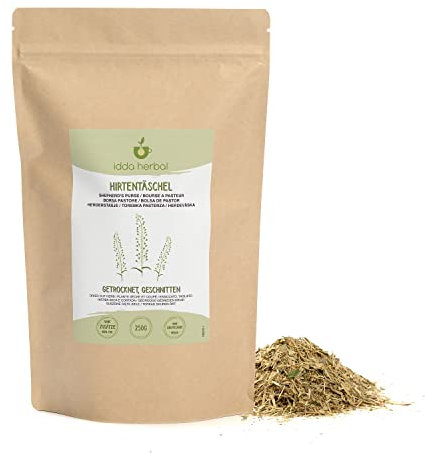 IDDA Herbal Bolsa de Pastor Infusion 250g, Hierba de Bolsa de Pastor Cortada, Té de Hojas Sueltas
