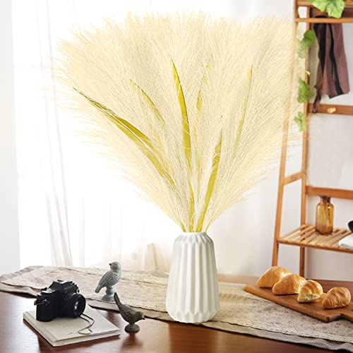 Hoypeyfiy Künstliches Pampasgras, 6 Stiele 45cm Faux Pampasgras Blumen für Hochzeit Wohnzimmer Büro Boho Dekoration