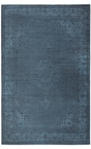 Kelim Vintage Teppich Wohnzimmer Blau 230 X 320 cm - Moderner Kurzflor Teppich - Super Soft