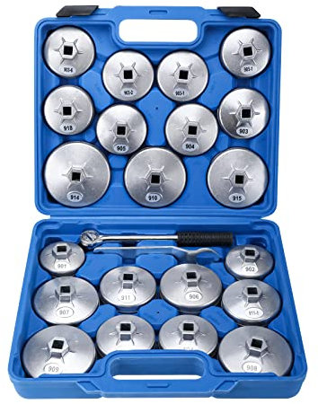 BOOMSTART 23tlg. Alu Ölfilterkappen Satz Ölfilterschlüssel Öl Wechsel Ölfilter Werkzeug