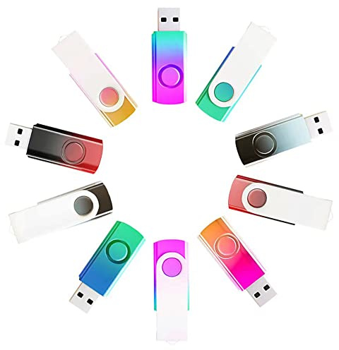 Confezione da 10 chiavette USB da 4 GB colori sfumati USB 2.0 chiavette di memoria design girevole all'ingrosso in grande quantità per l'archiviazione dei dati