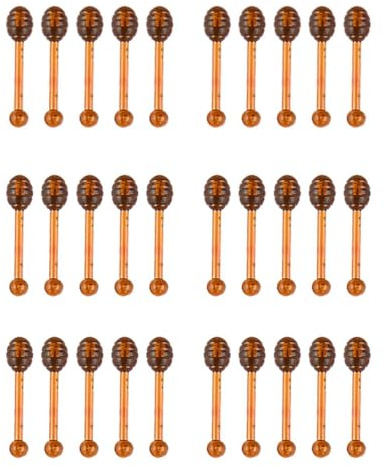 30 PCS Lip Balm Applicators Stick Honey Dipper Small Spoon Multiple Colour Honey Jar Jam Mini Lip Gloss Stick for Lip Balm