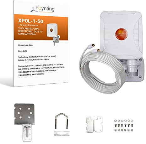 Poynting XPOL-1-5G Hotspot Omnidirectional Antenna | 2X2 MIMO | 617-3800 MHz | 4G/LTE 5G | 3.5dBi | SMA (M)