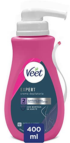 Veet Expert Crema Depilatoria Mujer para Cuerpo y Piernas, con Mateca de Karité, 400 ml