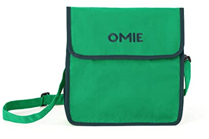 Omie OmieBox - Lonchera lavable, plegable, duradera, resistente al agua, con bolsillo interior y soporte externo para botellas, color verde