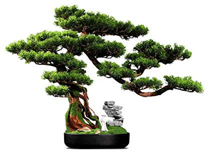 HASMI künstliche Pflanzen Künstliche Zypresse Welcome Kiefer Bonsai Simulation Baum Outdoor Garten Home Decoration Simulation Baum Gefälschte Topf Grünpflanze 18,89 Zoll Simulierte Kiefer
