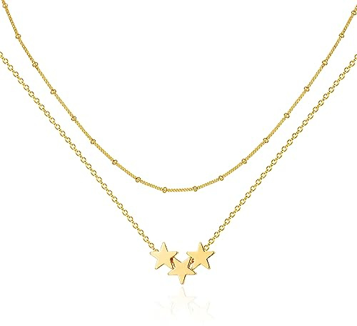Jenosy Dainty Necklace for Women Personalised Necklace for Women 18K Gold Plated Necklace Adjustable Gold or Silver Choker Necklace Gold Layered Necklace Trendy Party Jewellery Gift