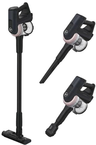 Hoover Nuovo aspirapolvere senza fili, manovrabilità a 360° per pavimenti duri, spazzola anti-groviglio con luci LED integrate [HF401H]