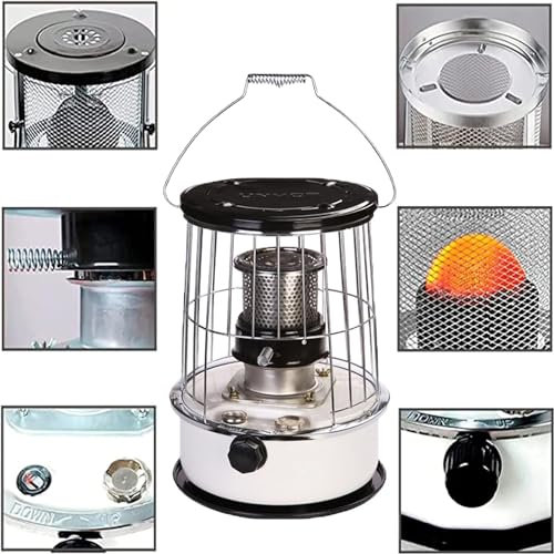 RUTAVM Calentadores de Espacio Estufa de Queroseno Interior eficiente con extintor automático, Calentador de Queroseno 6L Interior sin Dispositivo de calefacción eléctrica