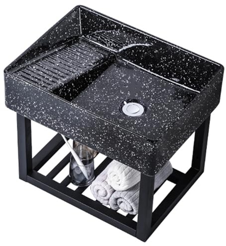 Waschbecken wandmontage,Outdoor waschbecken Garten,Waschwanne mit Waschbrett,Geeignet für Balkone, Badezimmer, Waschküchen, Außengärten,Mit Halterung und Abtropffläche