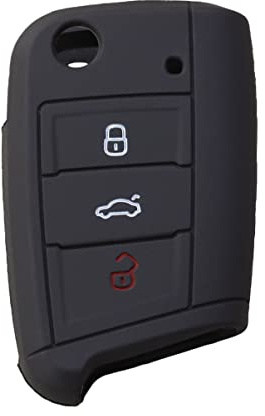 Funda para Llave de Coche de Silicona, Negra, para Golf 7