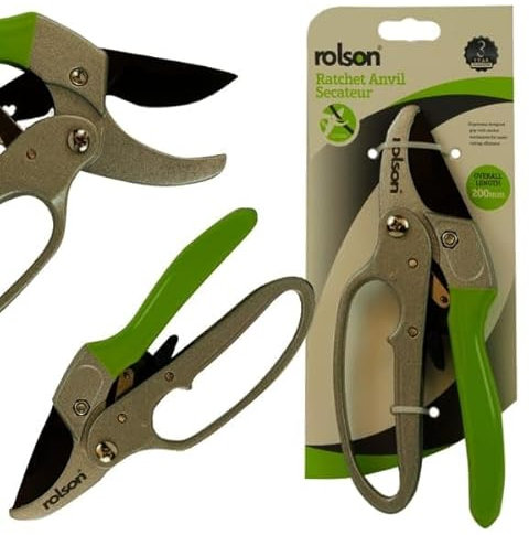 Rolson 200mm Ratchet Action Anvil Secateurs 82126 82126