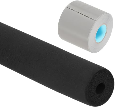 PATIKIL 3/8(10mm) ID x 6Ft Pipe Insulation Foam Tube, Pipe Cover Wrap Roll Bar Padding Tubing with Wrapping for Handle Grip HVAC Air Conditioner