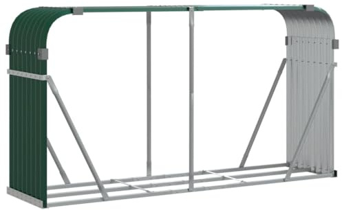 vidaXL Log Holder Green 180x45x100 cm Galvanised Steel