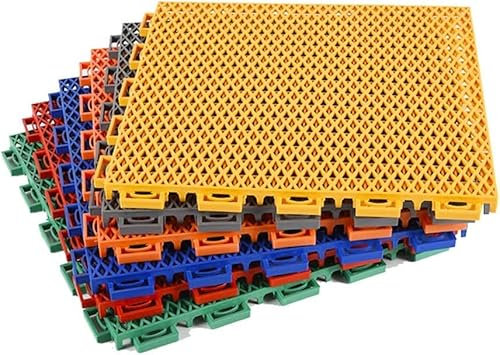 Dalles de Sol emboîtables modulaires Carreaux de Sol emboîtables modulaires, Tapis de Sol en Plastique imperméable extérieur pour Terrain de Basket-Ball de Stade, antidérapant et résistant à l'usure