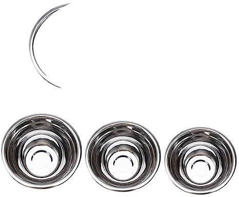 DECHOUS 5pcs Stainless Steel Mixing Bowl Deep Fruit Salad Bowls Rim for Easy Mixing Pouring Restaurant Home Use