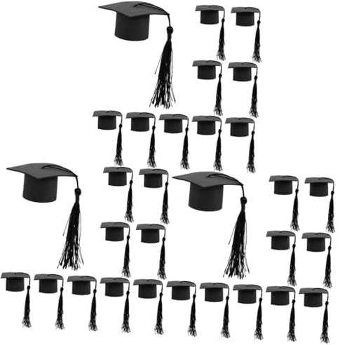 UPKOCH 30pcs Graduation Cap Cake Ornament Doctorial Cap Cupcake Decor Graduation Party Cake Decoration for Party