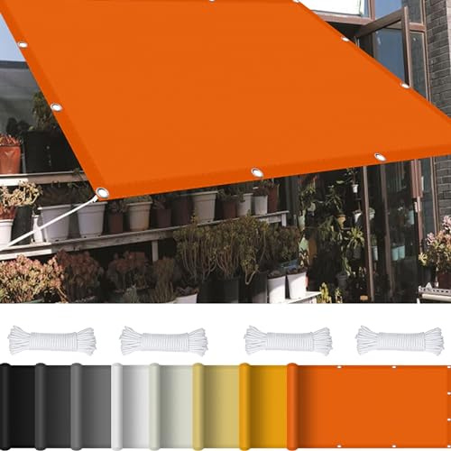 Vele Ombreggianti Rettangolari 6 x 7 m 98% Protezione UV Parasole Tenda Giardino con Occhielli per Esterno Giardino Terrazza, Arancione
