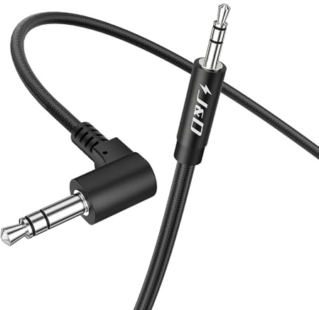 J&D 3.5mm to 2.5mm Aux Audio Cable, 90 Degree Right Angle Headphone Cord 2.5mm Male to 1/8 inch 3.5mm Female Stereo Audio Jack Adapter Cable Compatible with Bose & JBL Earphones, 1 Meter