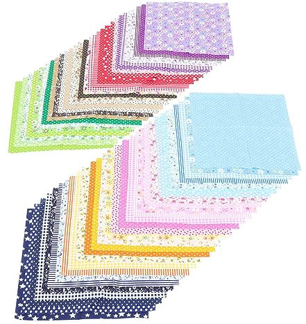 TEHAUX 56stücke Baumwollstoffe Für Patchwork Und Nähen Handgemachte Materialien Für Kreative Projekte Baumwolle Für Heimdekoration Und Bastelarbeiten