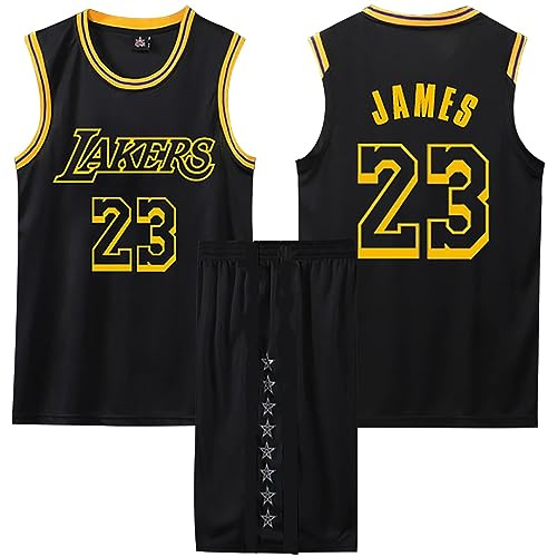 GIIWAKI Basketball Trikot Herren Basketball Trikot Kinder Basketball Shorts Trikot für Kinder Set Basketball Kinder Kinder Trikot Basketball schwarz Basketball Trikot Kinder Trikot