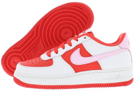 Nike Scarpe Air Force 1 per bambini grandi (HV5165-121, Summit White/Light Crimson/Fire Red/Pink Foam)
