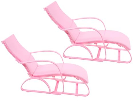 TOYANDONA 2pcs Mini Beach Chair Toy for Dolls Realistic Doll Deck Chair for Boys and Girls Pretend Play Accessories for Dollhouses and