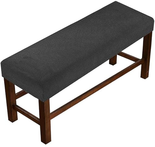 Universal-Bezug für Esszimmer-Bank, Stretch Dining Bench Cover Bezug für Sitzbank Holzbank Schonbezug Bezug Für Fußhocker Bank Sitzbank Hocker Husse Flurbank(Schwarz,140-160CM)