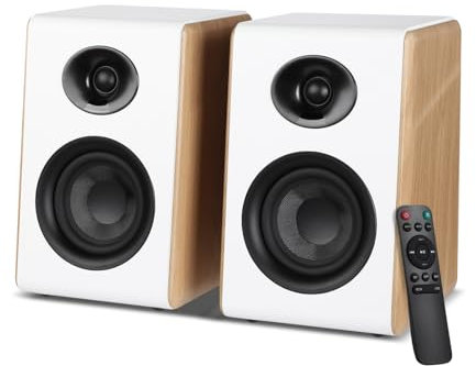 AIYIMA S600 Diffusori da Scaffale Attivi 2.1 da 100W RMS - Woofer 4 HiFi - Bluetooth 5.3 - HDMI ARC, Ottico, USB, RCA, Sub-Out - Casse Monitor Audio per PC, TV e Home Theater