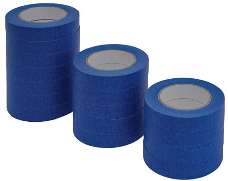 DeeDuud 36/54 Rolls Painters Tape Blue, 24mm x 55m Masking Tape Easy Removal Crepe Paper for Painting and Decorating, Indoor and Outdoor (36)