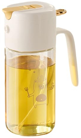 Sollee Aceitera para Aceite de Oliva, Botella Dispensadora Para Pulverizar Y Verter, Envase De Vidrio 550ml Antigoteo Accesorio De Cocina Para Hogar Viaje Barbacoa