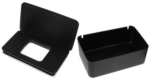 DIYEAH Taschentuchbox aus Kunststoff mit Deckel und Spendenmechanismus Schmutzabweisend Modernes Design für Büro und Reisen Elegante Schwarze Feuchttücherbox