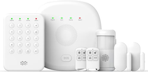 Sistema de Alarma para hogar Inteligente,Alarma de Seguridad inalámbrica WiFi con Sirena,sensores de Puertas/Ventanas,Control Remoto,Control por aplicación,Compatible con Alexa y Google