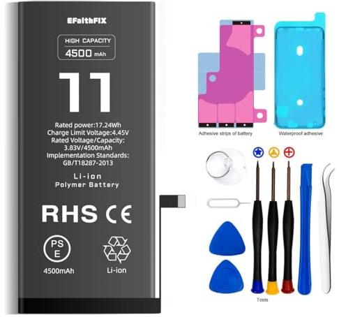 EFaith Batterie pour iPhone 11 4500mAh Batterie de Remplacement