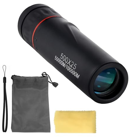 Bärbart teleskop - 500 x 25 utomhus monokulärt teleskop | Liten utomhusutrustning: HD-handhållna bärbara teleskop för vandring, camping, resor, fågelskådning, jakt,