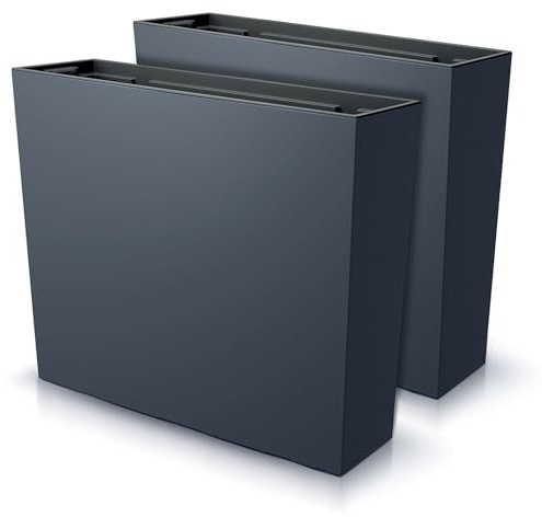 IMJ-Global - 2 Vasi per Piante da Esterno Interno Moderni, Fioriere da Esterno Grandi 77x23,5x68,7cm (100 Litri) con Inserto da 27 Litri, Vaso in Plastica Resistente Alle Intemperie (Nero)