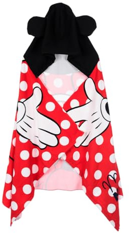 Disney Mimmi Pigg badhandduk med huva 70 x 140 cm barnhandduk strandhandduk snabbtorkande lätt resehandduk för strand pool pool pool