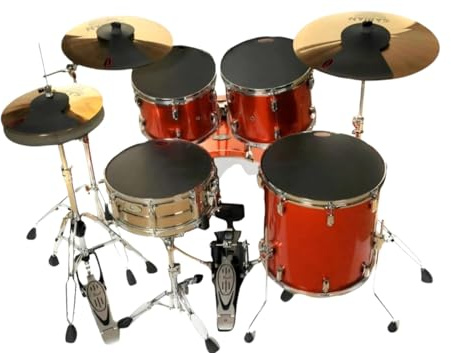 RockSolid 8 x AMERICAN FUSION Drum Practice Pads - PROFESSIONAL LEVEL - Drum Silencer Pads Kit - Includes Exclusive Bass Beater